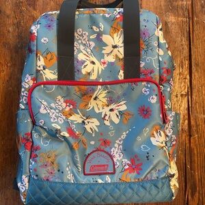 Vera Bradley Floral Backpack - Blue and Red Accents